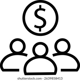 Meeting web icon line style. Conference, team, brainstorm, seminar, interview