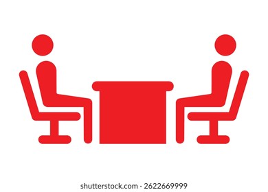 Meeting web icon set in line style. Conference, team, brainstorm, seminar, interview, collection. Board room members sitting around a table icon. meeting room icon. Design eps 10