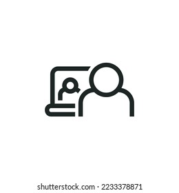 Meeting webinar icon isolated on white background
