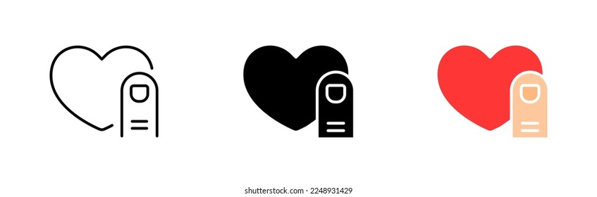 Meeting website set icon. Like, Correspondence, heart, click. sympathy, relationship, wedding, anniversary, care, couple, love view. Vector icon in line, black and colorful style on white background
