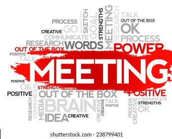 MEETING. Word business collage, vector background