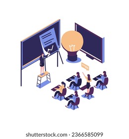 meetings business training, design composition market analysis creative solution. professional development of employees vector