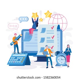 Meetings reminders in calendar. Planning business activity, Vector illustration for web banner, infographics, mobile, time management, Making tasks