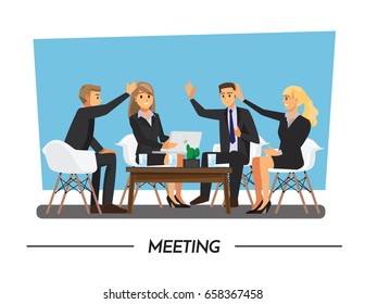 reunión, personaje de dibujos animados de Ilustración vectorial.
