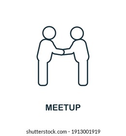Icono de encuentro. Elemento sencillo de la colección de administración de negocios. Icono de Creative Meetup para diseño web, plantillas, infografías y más