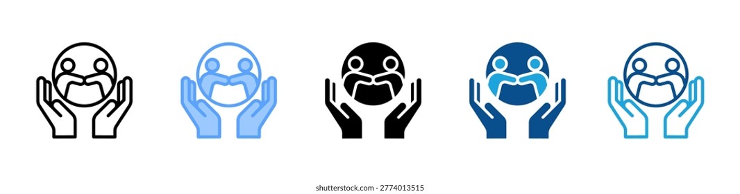 Meetup web icon with multiple style collection