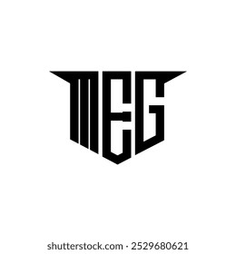 Diseño de logotipo de letra MEG con fondo blanco en ilustrador, estilo de superposición de fuente de alfabeto moderno de logotipo de Vector, diseños de caligrafía para logotipo, póster, invitación, etc.