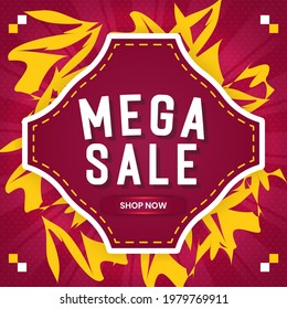 Mega banner design. promotion design element good for business campaign or advertising