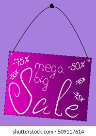 mega big discount, sale, vector illustration