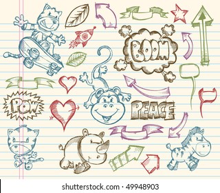 Mega Big Sketch Doodle Vector Illustration Set