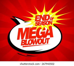 Mega Blowout Sale Design In Pop-art Style.