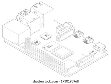 Mega Board with a microprocessor, interfaces, LEDs, connectors, and other electronic components, to form the basic of smart home, robotic, and many other projects