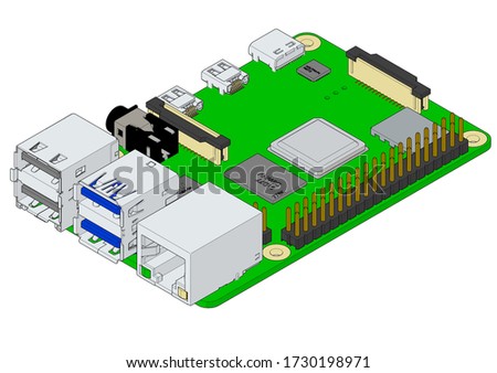 Mega Board with a microprocessor, interfaces, LEDs, connectors, and other electronic components, to form the basic of smart home, robotic, and many other projects