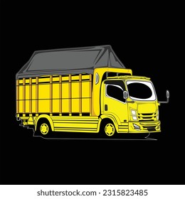 Mega Canter Truck Vector Powerful and Detailed Commercial Vehicle Illustration by gombalgembel