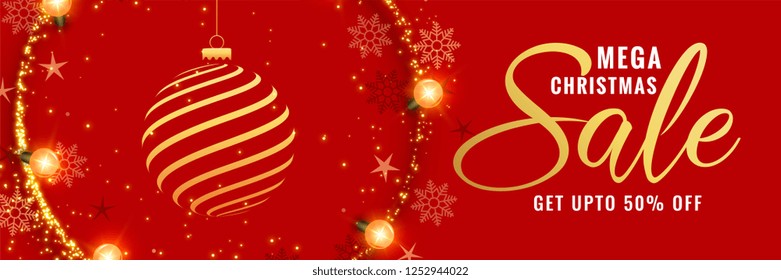 mega christmas red decorative banner design