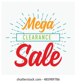 Mega clearance sale banner design.Vector illustration