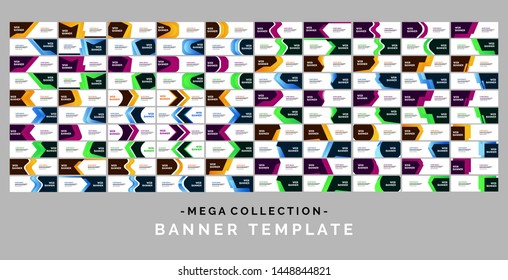 Mega collection of 100 geometric abstract vector banners.modern template design for web