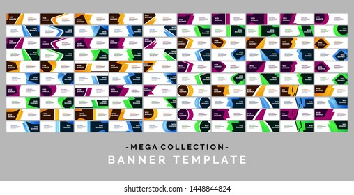 Mega collection of 100 geometric  abstract vector banners.modern template design for web