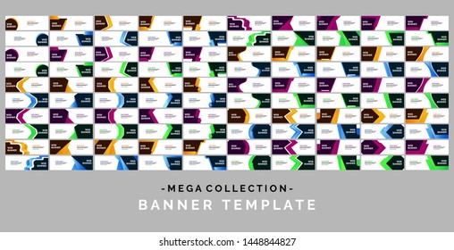 Mega collection of 100 geometric abstract vector banners.modern template design for web
