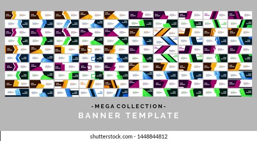 Mega collection of 100 geomnetric abstract vector banners.modern template design for web