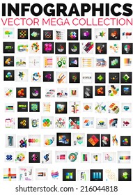 Mega collection of 100 infographic layouts - banners, backgrounds, brochure templates