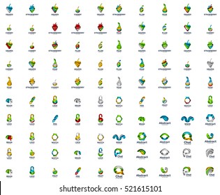 Mega collection of 100 vector abstract concept web internet logo icons