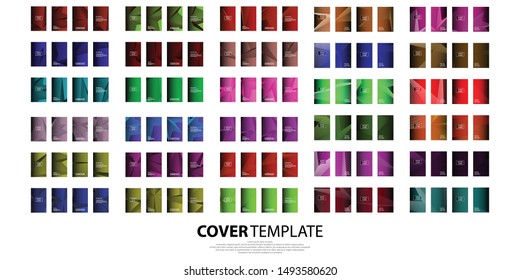 Mega collection of 120 cover templates set. Geometric lines patterns with edges, angles. Modern backgrounds for catalogues, business magazine. Line stripes graphics, title elements