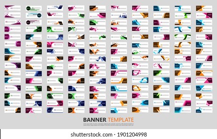 Mega collection 150 set abstract banner design template. Collection of web banner template. Abstract geometric web design banner template. can used for header, footer, layout, letterhed, landing page