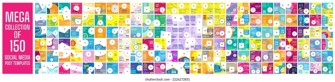 Mega colección de 150 plantillas de diseño de publicaciones en medios sociales