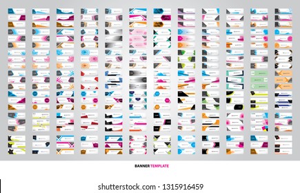  Mega collection of 250 abstract web banner design template. Collection of web banner template. Abstract geometric web design banner template isolated on grey background. Head