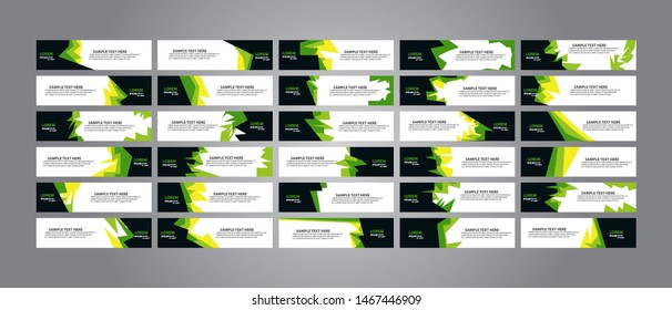 Mega collection of 30 abstract banner template design. Vector illustration