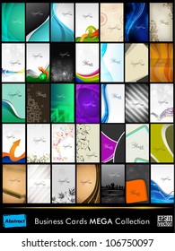 Mega collection of 42 abstract professional and designer business cards or visiting cards on different topic, arrange vertical. EPS 10.