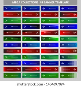 Mega collection of 48 banner template for web and print. Modern template design for web and print. Collection of banner template.