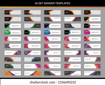 Mega collection of 50 abstract banners. modern template design for web