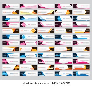 Mega collection of 50 abstract web banner design template. modern design. banner background. vector illustration