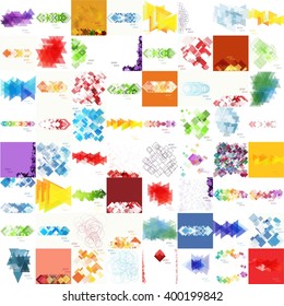 Mega Collection Of 64 Abstract Triangular And Square Business Brochures, Flyers And Backgrounds