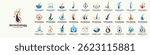 mega collection of abstract Vector hair treatment logo icon vector illustration design inspiration.