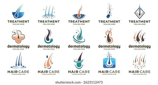 mega collection of abstract Vector hair treatment logo icon vector illustration design inspiration.