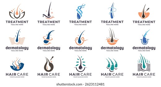 mega collection of abstract Vector hair treatment logo icon vector illustration design inspiration.