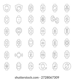Mega colección de todos los iconos de contorno de smartwatch