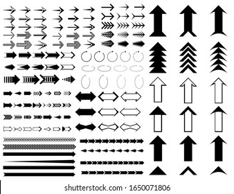 Mega collection of arrow vector symbol icon illustration. Eps 10