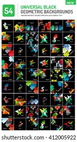 Mega colección de composiciones de forma geométrica negra. Antecedentes abstractos