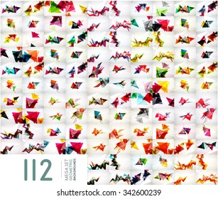 Mega collection of blank business corporate backgrounds, flyer, brochure design template. Multicolored compositions. Vector illustration