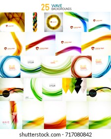 Mega collection of blurred wave abstract backgrounds. Vector
