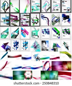 Mega collection of business corporate backgrounds, flyer, brochure design template