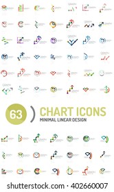 Mega collection of chart and graph business logos and icons