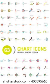 Mega collection of chart and graph business logos and icons