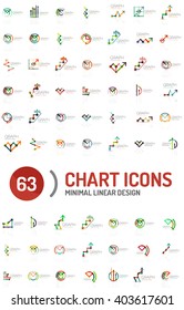 Mega collection of chart and graph business logos and icons