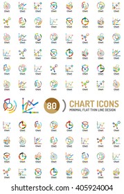 Mega collection of chart and graph business logos and icons