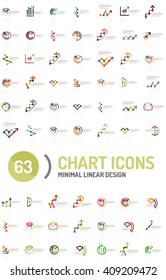 Mega collection of chart and graph business logos and icons